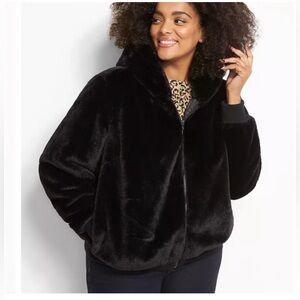 LB Faux Fur Jacket with Hood